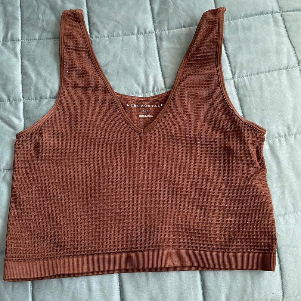 Aeropostale waffle cropped tank size S